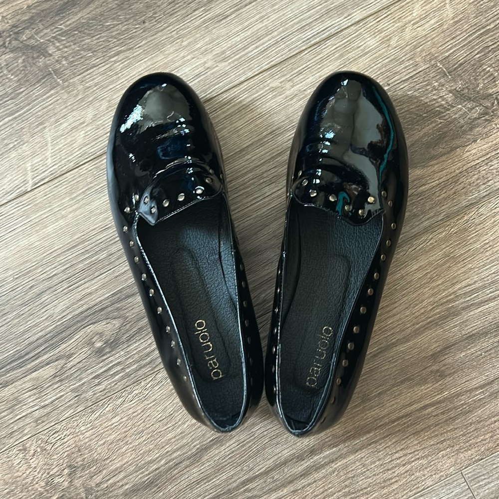 Paruolo studded patent leather black shoes SZ 9.5 ?